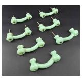 Antique Glass Jadeite Drawer Pulls