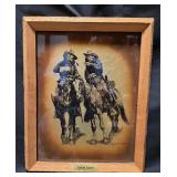 Vintage Remington Gold Foil Etching Under Glass