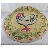 Vintage Rooster Hook Rug