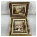 Two Vintage Parisian Oil Paintings By Black