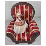 Boudoir Pin Cushion Doll & Doll Chair
