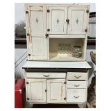Antique Hoosier Style Cabinet With Canisters
