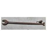 Antique 4ft Woodings Railroad Wrench & Weight