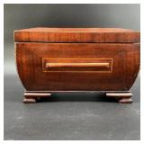 Antique Mahogany Bombay Casket With Inlay Ca 1870