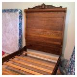 Victorian Oak Highback Full Size Sleigh Bed