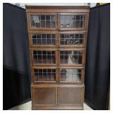 Antique Minty Of Oxford Leaded Glass Bookcase