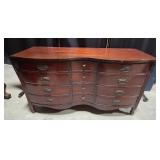 Vintage Dixie Mahogany Bow Front Dresser