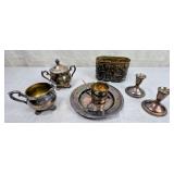 Weighted Sterling Candle Holders & Silver Plate