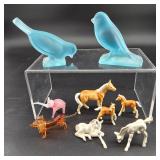 Vintage Glass & Porcelain Animal Figurines