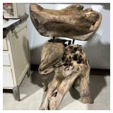 Rustic Driftwood Root Stand With Pedestal Bowl