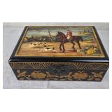 Vintage Russian Style Laquered Hunt Scene Box
