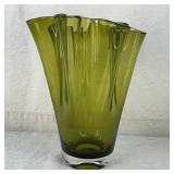 Vintage Polish Handblown Handkerchief Vase