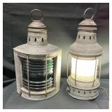 Pair Of Antique Nautical Oil Lanterns