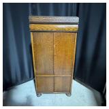 Antique Tiger Oak Music Cabinet