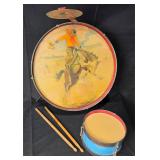 Vintage 1950's Cowboy Drum Set