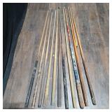 Collection Of Vintage Pool Sticks.