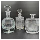 Three Vintage Crystal Decanters