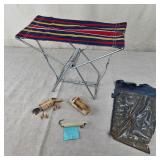 Vintage Fishing Stool & Lures