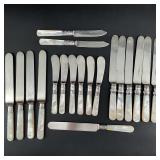 1800's Mother Of Pearl & Sterling Knives