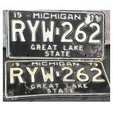 1979 Michigan Set License Plates