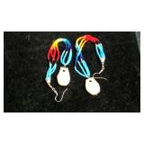Native Made Beaded earings W/ Elk Teeth