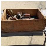 Old box of bottle jacks and ?