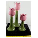 3 flower candelsticks