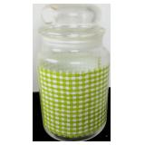 green glass jar with lid