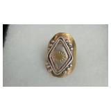Brass & Silver Saddle Ring Size 10.5