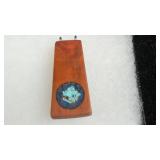 Wood Turquoise & lapis Pendant