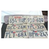 8 Texas License Plates