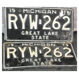 1979 Michigan Set License Plates