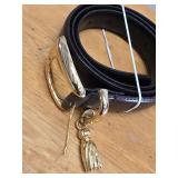 Shiny Black Leather Belt