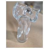 Clear Glass Vase with Ruffled Rim