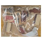 Bag of Wooden Ink Stamps Random Designs