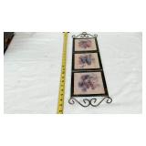 Three Tile Wine Grape Wall Hanging