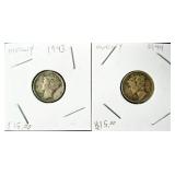 2x Mercury Dimes