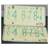 1968 Idaho Set License Plates