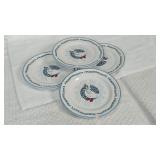 Set of Four Duck Motif Plates