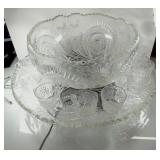 Chrystal Punch Bowal With Tray and Cups