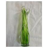 Green Swirl Glass Vase