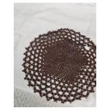 Brown Beaded round Doily