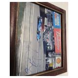 Framed Racing Car Photograph with Signature