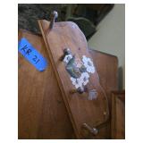 Wooden Coat Rack with Floral Design