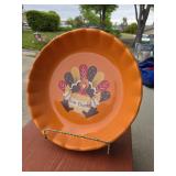 Orange Ceramic Thanksgiving Pie Dish
