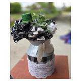 Decorative Floral Arrangement in a Vintage Milk Ca