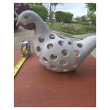 White Ceramic Chicken Planter