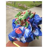 Set of Multicolored Fleece Blanket pieces