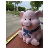 Pink Ceramic Pig cookie jar
