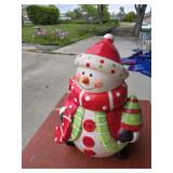 Christmas Ceramic Snowman Jar